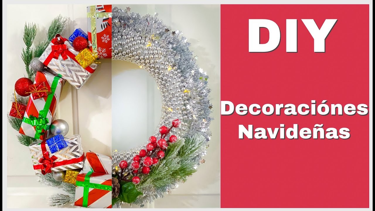 Manualidades Navideñas. DIY. Coronas Navideñas. Como decorar en Navidad 2021.
