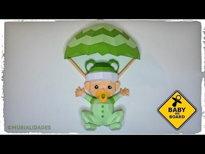 ????????  Bebé con Paracaídas de Papel en 3D - Perfecto para regalar Baby Shower - PaperCraft de Rexpapers