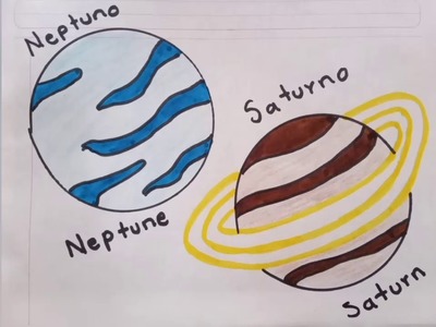 Cómo dibujar planetas Neptuno-Saturno.sistema solar ???? Mimis-Arte para niños