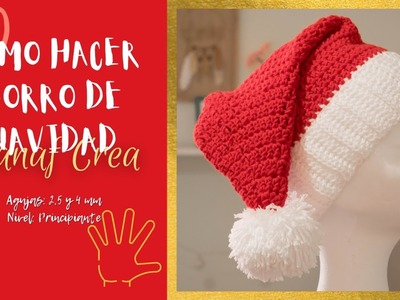 Cómo Hacer un Gorro de Navidad a Crochet Versión Diestr@s | DanafCrea