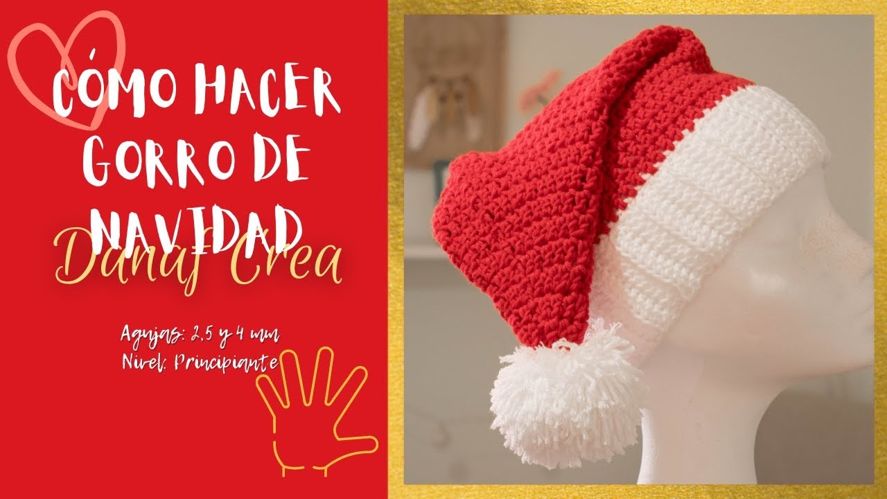 Cómo Hacer un Gorro de Navidad a Crochet Versión Diestr@s | DanafCrea