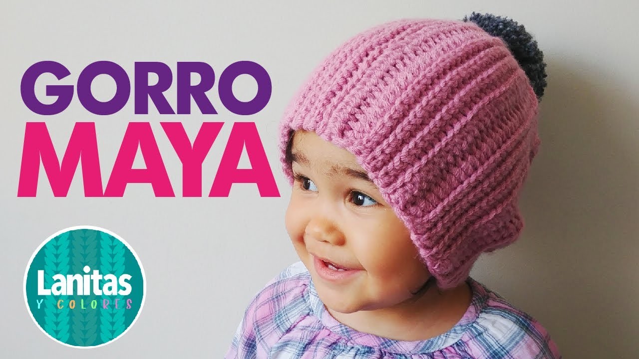 Gorro Maya tejido a crochet paso a paso | Puntos básicos del crochet | Lanitas y Colores