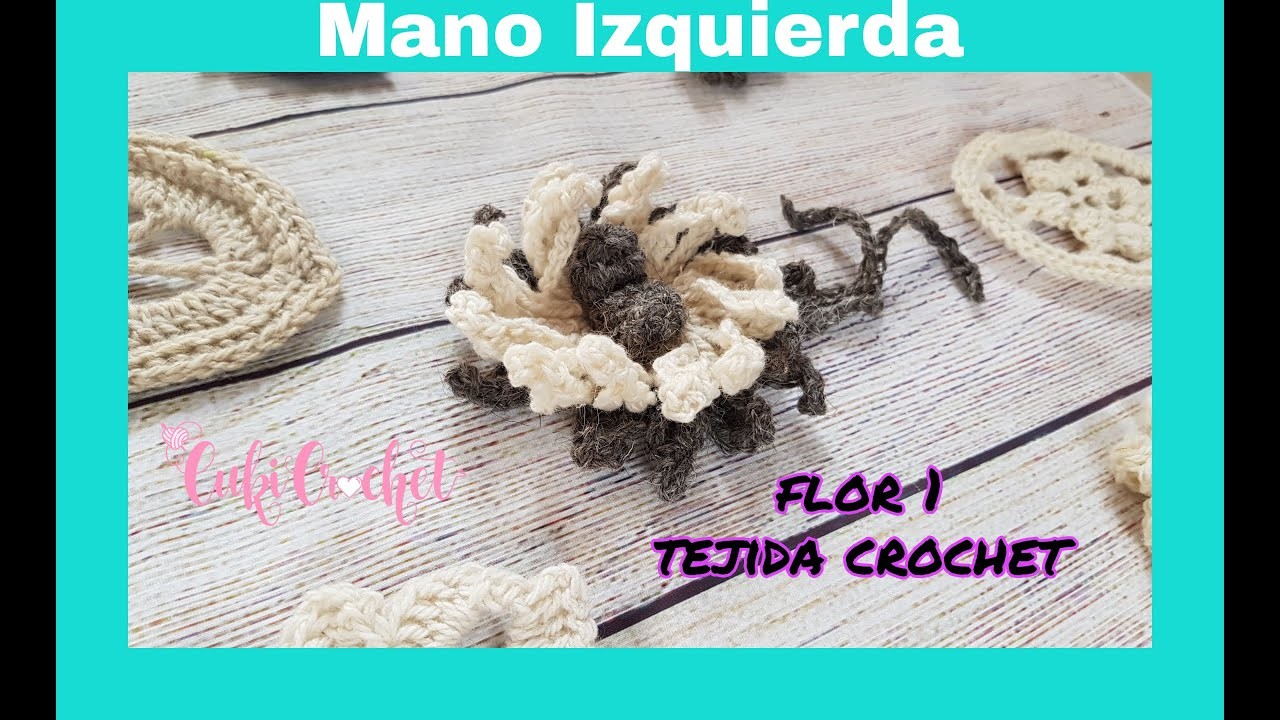 Mano IZquierda.Tejer a crochet Flor Otoñal. Mod. 1(Reto Cuki) Left handed