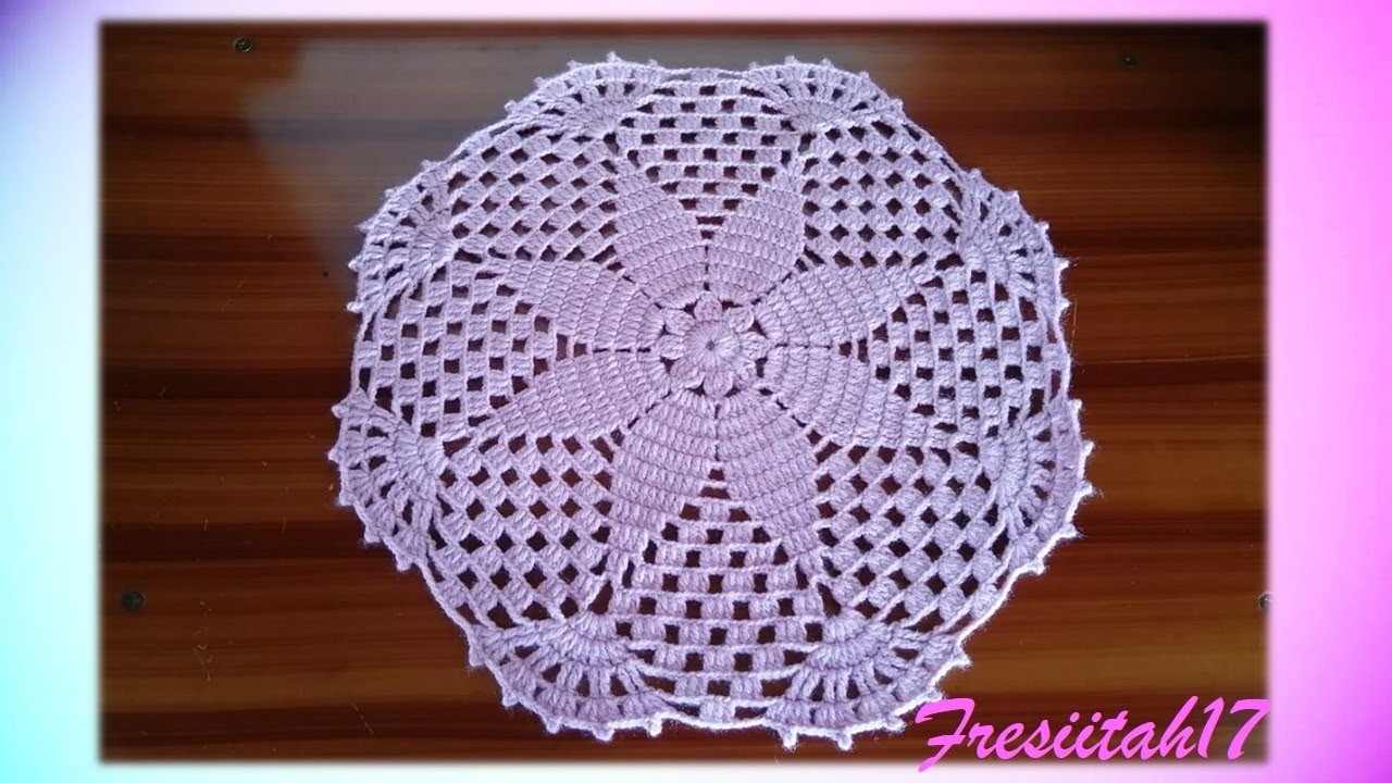 Tapete con forma de flor tejido a crochet super fácil (16 hileras)
