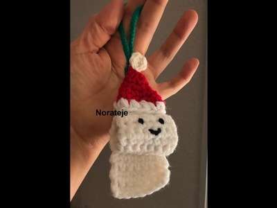 Adorno de navidad a crochet papel higiénico navideño