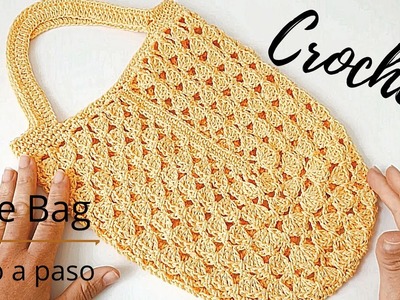 Cómo tejer bolso a crochet o ganchillo con punto fantasía | muy fácil de tejer
