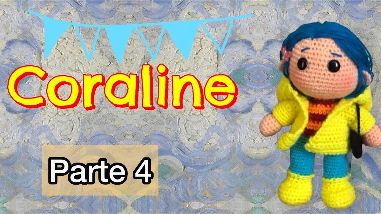 Coraline!!! Amigurumi!!! Paso a paso!!! Subtítulos!!!! Parte 4!!!