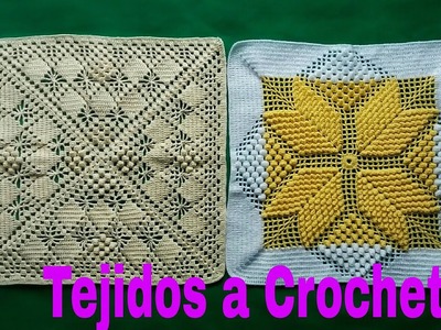 CUADRADO PARA COLCHAS  Y COJINES Tejidos a Crochet (Muestras)