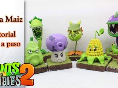 Plantas vs zombies Lanza maiz y humoseta de plastilina. Plants vs zombies in clay