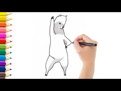 Como Dibujar y Colorear a LLama de MI PAN SU SU SU SUM. How to Draw