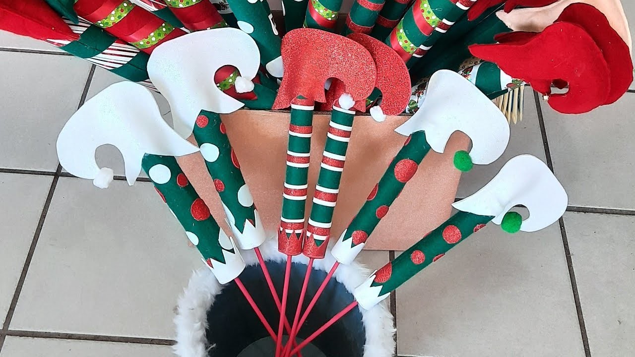 Como hacer patas decorativas de elfos, duendes navidad 2020