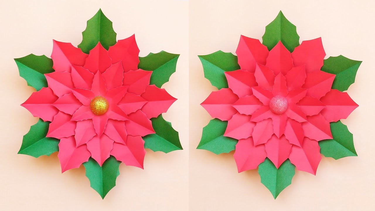 Como hacer una FLOR DE NAVIDAD de papel. NOCHEBUENA. How to make a paper CHRISTMAS FLOWER. ????⛄