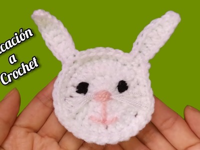 CONEJITO Tejido a Crochet _ Aplicacion ( Appliqué Crochet Bunny )