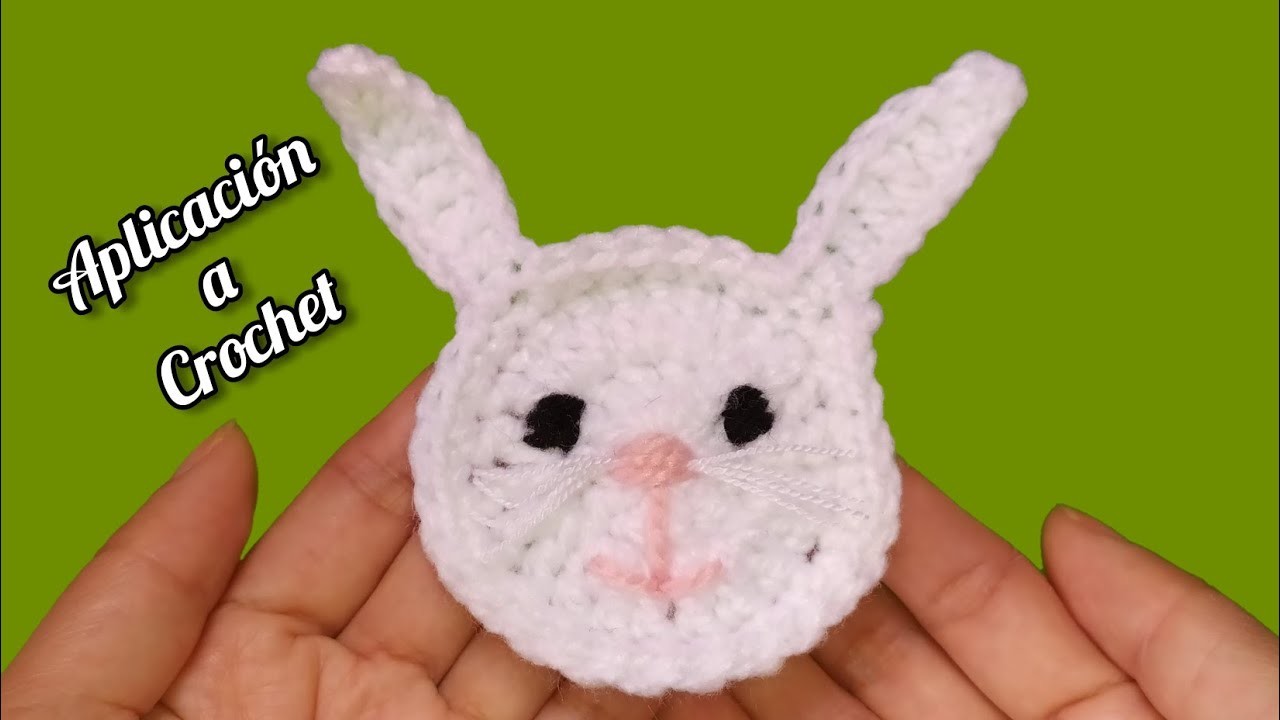 CONEJITO Tejido a Crochet _ Aplicacion ( Appliqué Crochet Bunny )