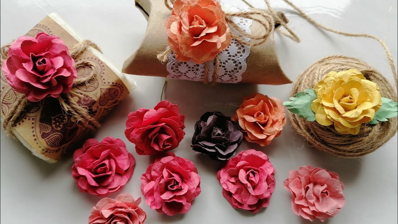 Flores de papel construcción, para tarjetería, empaques, manualidades. Construction paper flowers