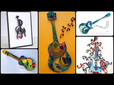 Guitar ???? Quilling — Paper Quilled Guitar Crafts. Quilling Wall Art #Etsy