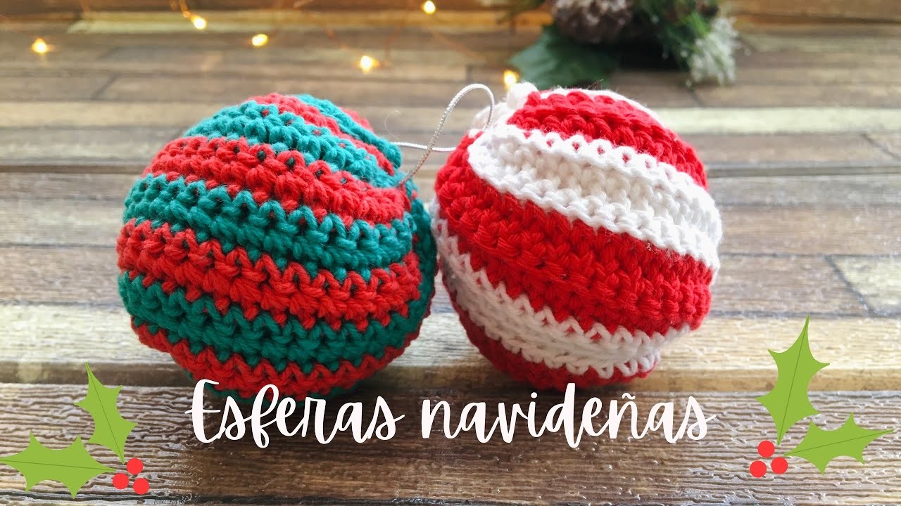 Bolitas navideñas tejidas a crochet paso a paso tutorial