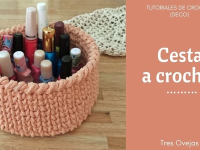 Cesta a crochet | Cómo tejer una cesta redonda a crochet paso a paso