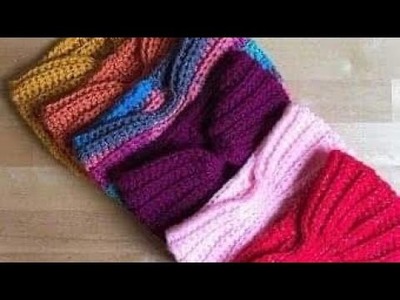Coletero diadema turbante tejido a crochet la forma más facil