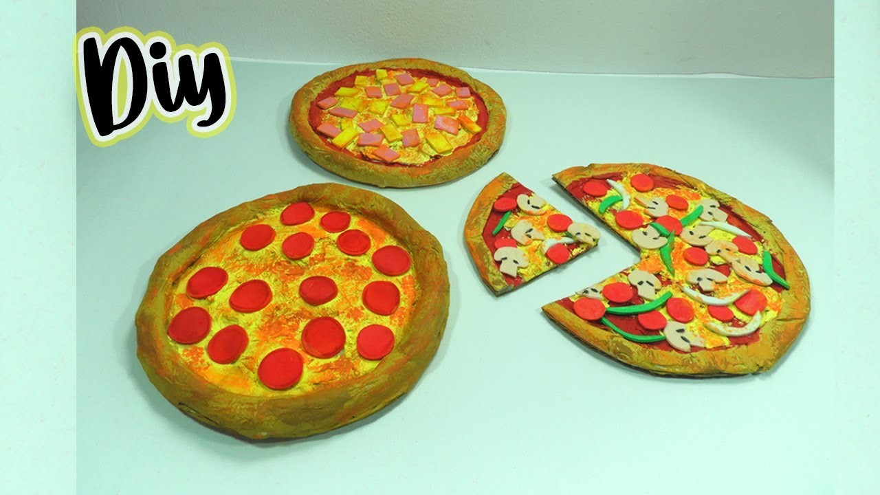 Como hacer PIZZA DE CARTÓN RECICLADO ???? Diy crafts Comida de juguete fácil de hacer