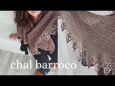 Como hacer un elegante Chal a  crochet  ☆  crochet shawl ☆ paso a paso free pattern #chalbarroco