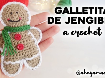 CÓMO TEJER GALLETA DE JENGIBRE A CROCHET: adorno de Navidad | muñequito de jengibre a crochet
