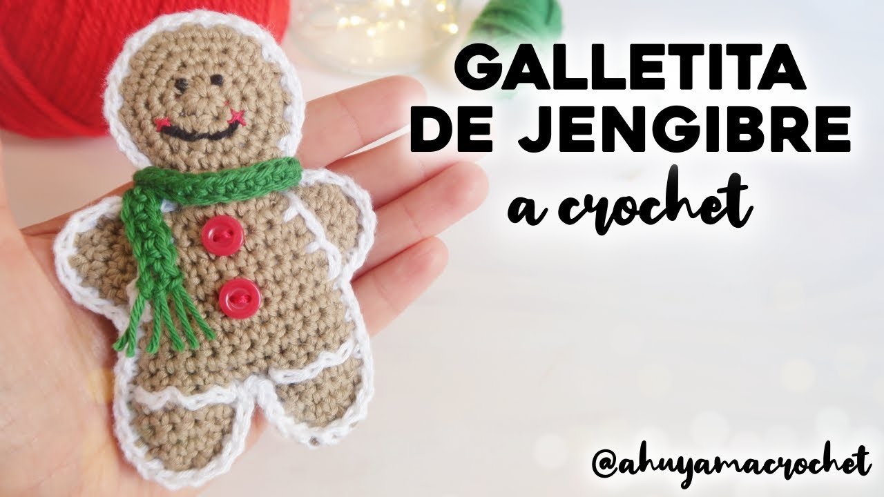 CÓMO TEJER GALLETA DE JENGIBRE A CROCHET: adorno de Navidad | muñequito de jengibre a crochet