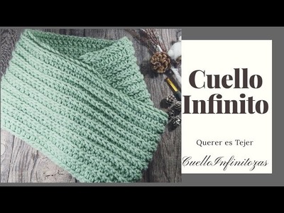 Cuello infinito a crochet estilo punto inglés ☆ súper fácil ☆ very easy crochet scarf