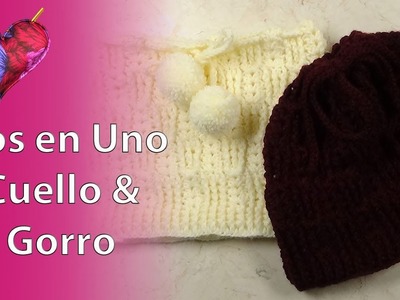 DOS en UNO CUELLO y GORRO en Crochet (paso a paso)