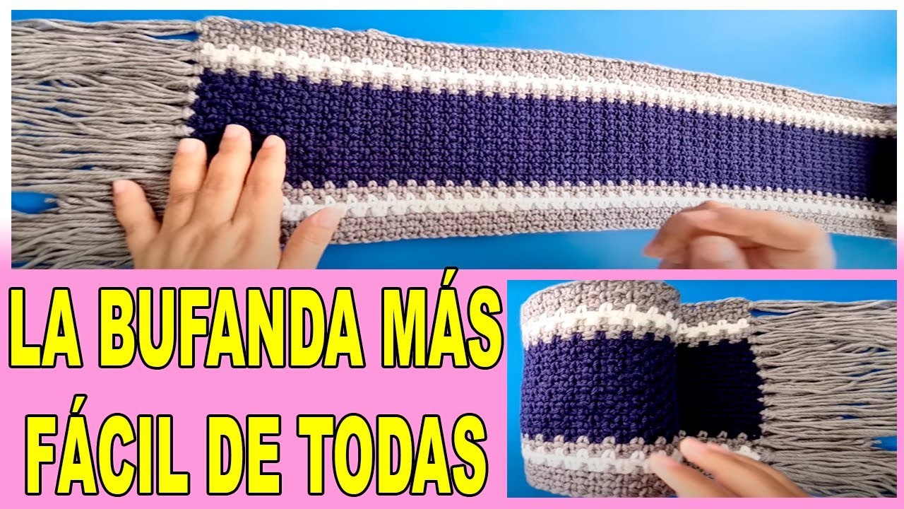 La Bufanda Mas FACIL DE TODAS - Bufanda para hombre a crochet