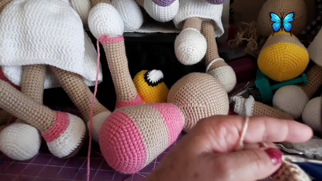 Muñequita Tejida a Crochet. Union de  Piernas y Brazos.