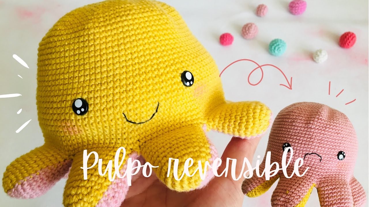 Pulpo reversible tejido a crochet paso a paso tutorial