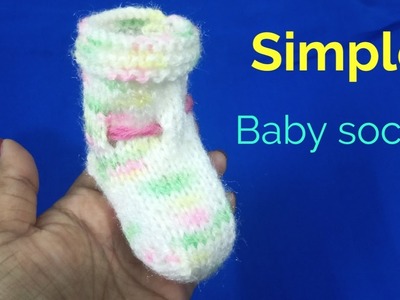 Simple baby socks (बेबी सॉक्स)| Satrangi knitting