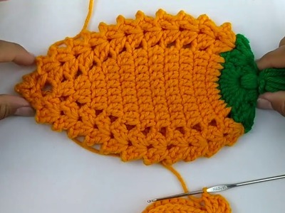 Zanahoria tejida a crochet paso a paso.
