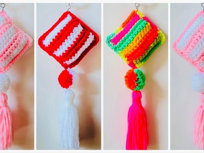 Como hacer un llavero tejido a crochet o ganchillo.llavero tejido a crochet fácil y rápido.