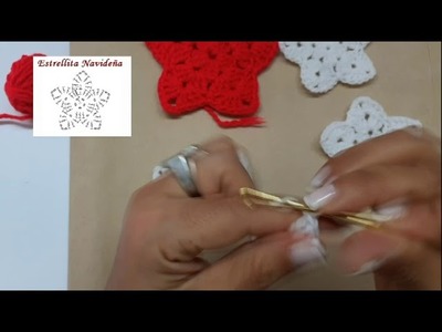 Estrellita de Navidad facil tejida a crochet!!  Clase de Tejido N°11