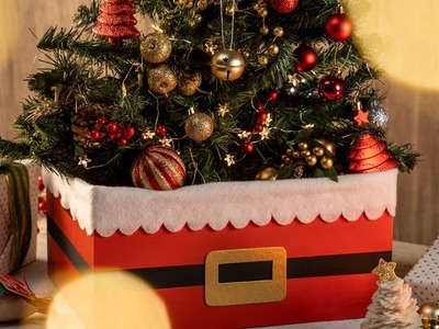 Haz un Pie de árbol de Santa para esta Navidad | Manualidades Craftología
