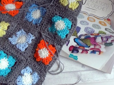 Manta facil de granny square a ganchillo.@de verdad crochet