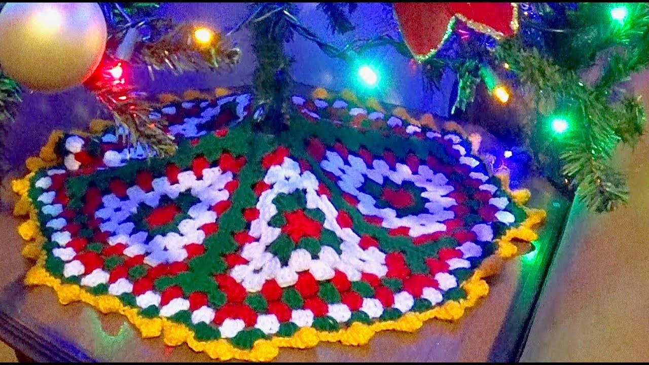 Mantel Pie Para Arbol de NAvidad  a Crochet FACIL!!