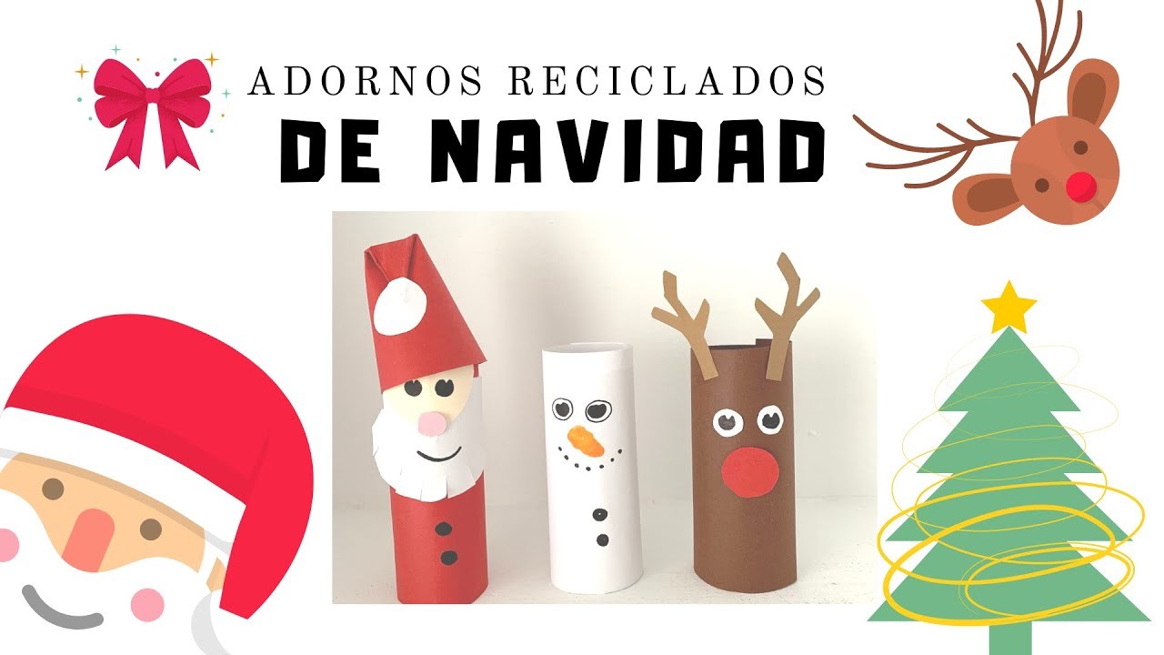 Manualidades de Navidad con rollos de papel higiénico || Material reciclado ||Christmas Crafts