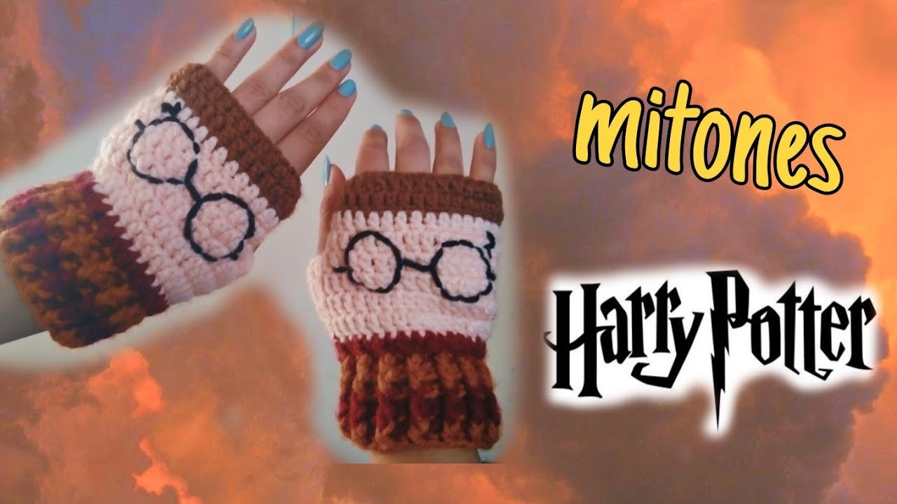 Mitones tejidos de Harry Potter a crochet. guantes tejidos a ganchillo