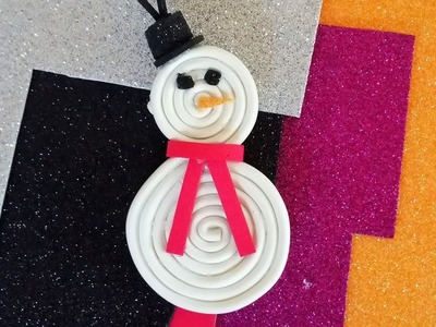 Muñeco de nieve con foami | Adorno navideño con foami| Christmas doll with Rubber eva