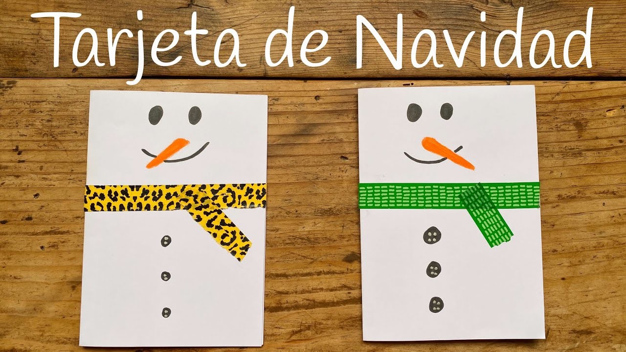 Tarjeta de NAVIDAD muñeco de nieve  | Manualidades navideñas para niños