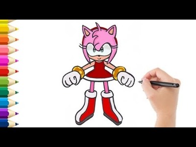 Como Dibujar a Amy Rose de Sonic. How to Draw Amy Rose from Sonic