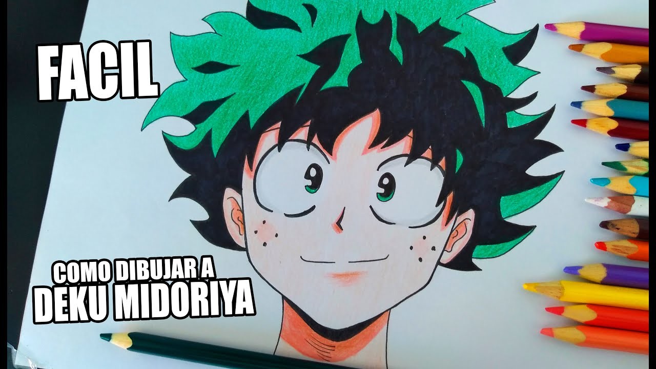 Cómo Dibujar MANGA (ROSTRO FRONTAL) - DEKU MIDORIYA A COLOR PASO A PASO || How to draw manga | Billy