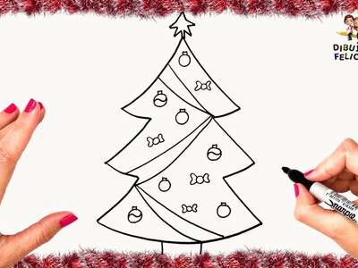 Cómo Dibujar Un Arbol De Navidad Paso A Paso Y Fácil ???? Dibujos De Navidad