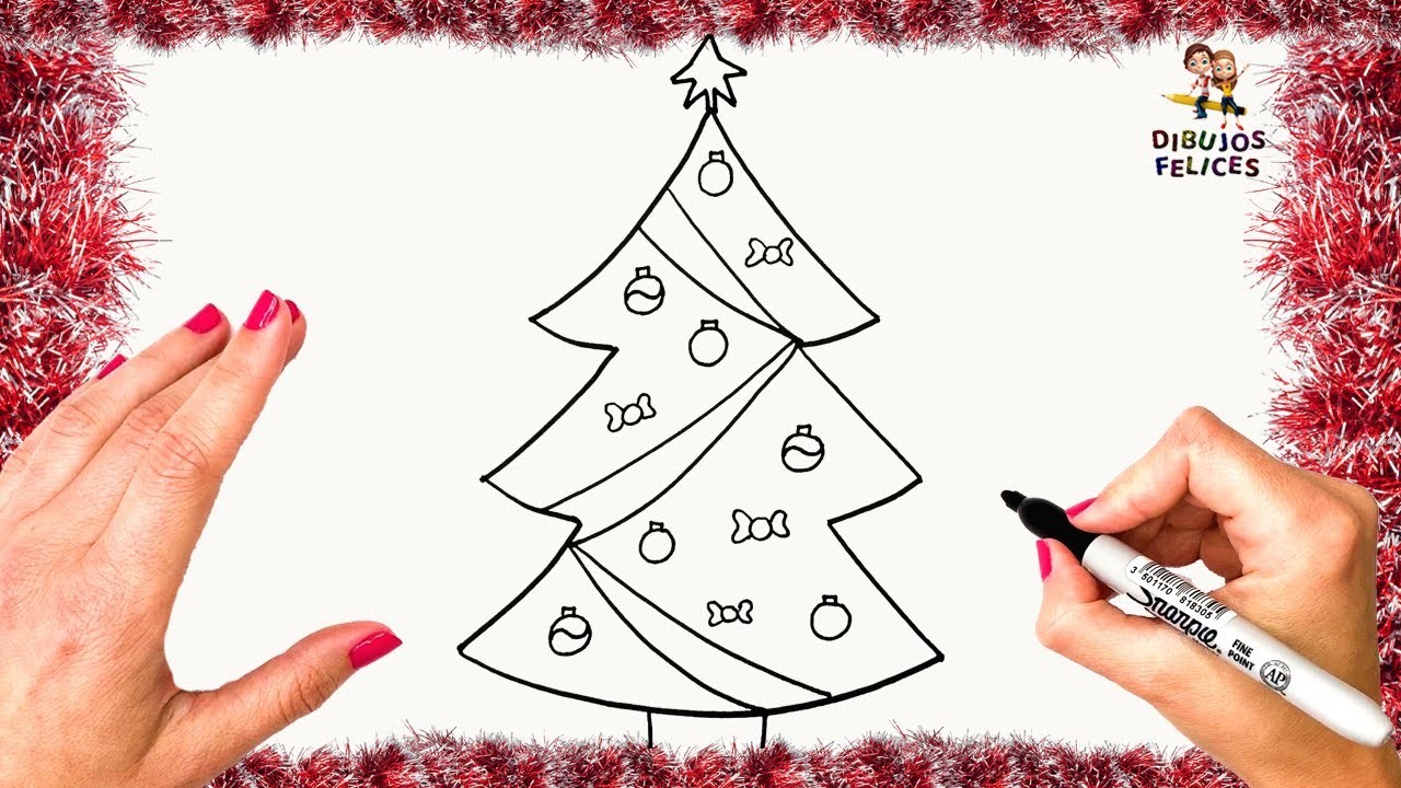 Cómo Dibujar Un Arbol De Navidad Paso A Paso Y Fácil ???? Dibujos De Navidad