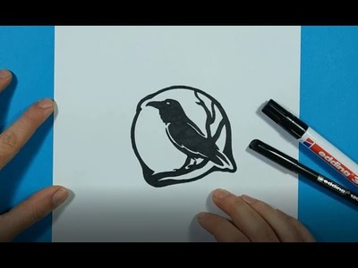 Como dibujar un cuervo ???? paso a paso | How to draw a raven ????