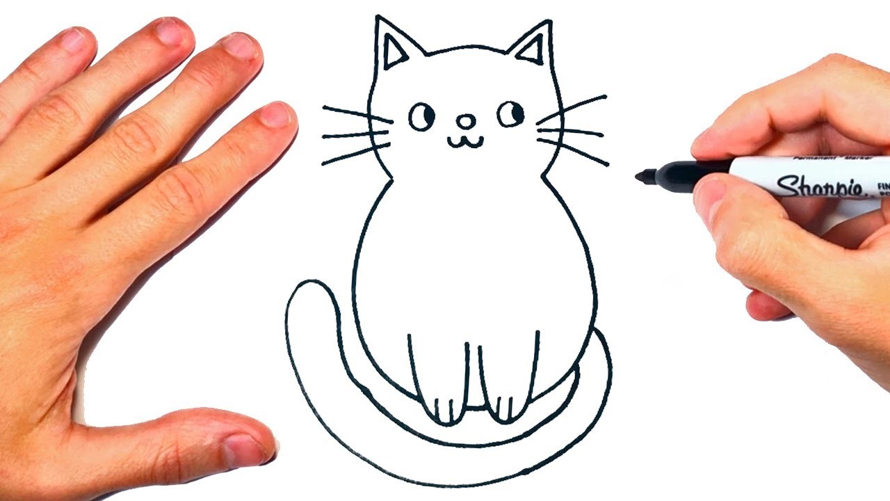 Cómo dibujar un Gato Muy Fácil | Dibujo de Gato
