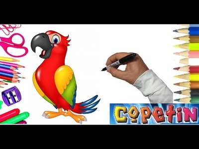 ????Cómo dibujar un LORO???? Paso a Paso | How to Draw a Parrot????. Dibujos copetin ????